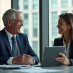 Cadre dirigeant en réunion dans un bureau moderne