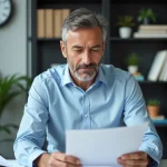 Homme d'affaires regardant un calendrier au bureau