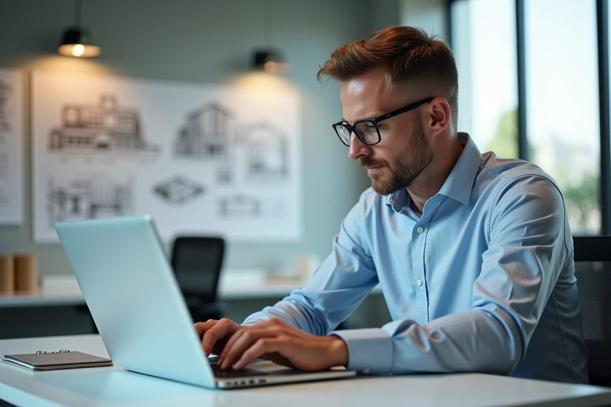 Homme d'affaires concentré sur un formulaire en ligne