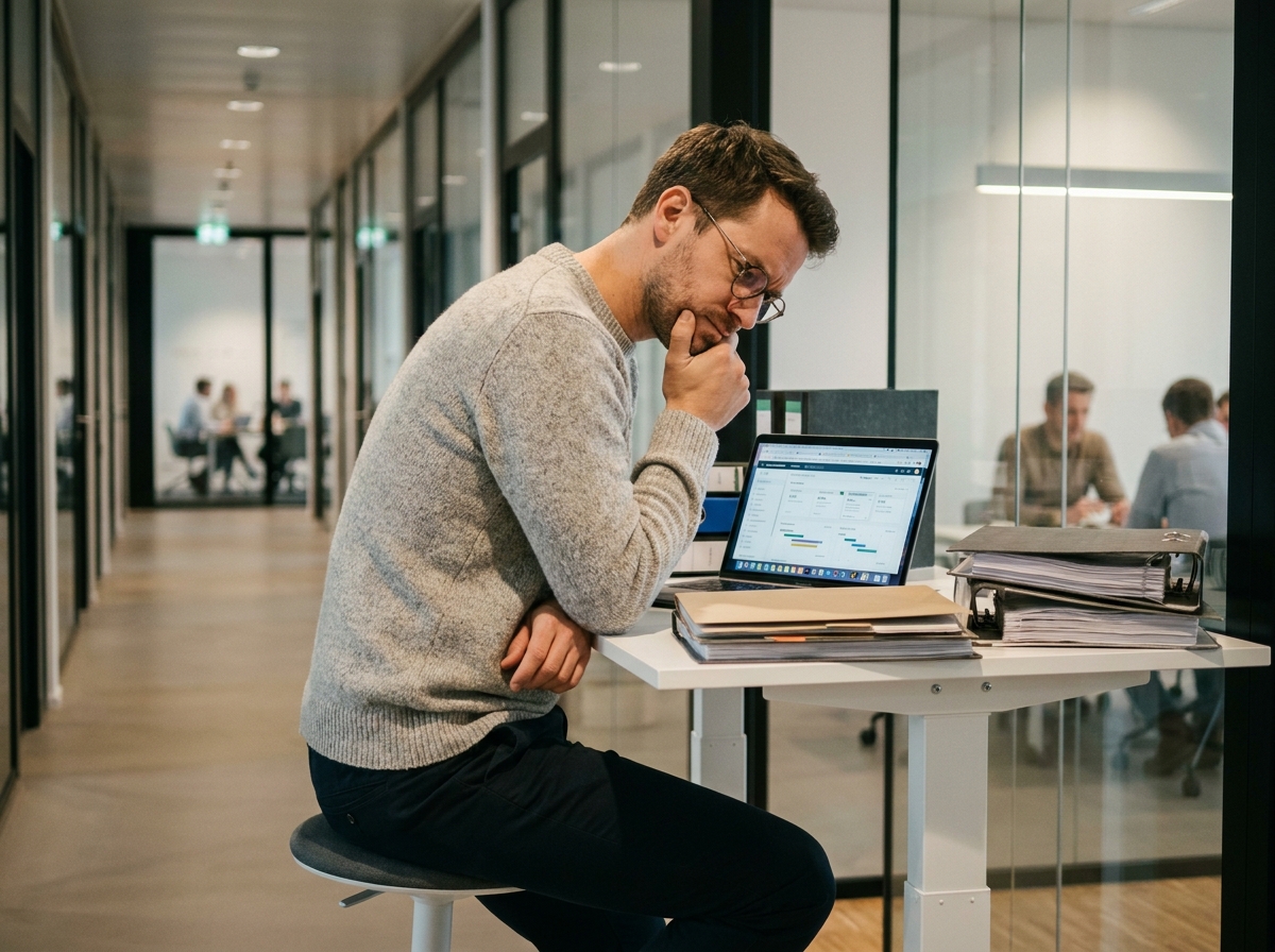 Professionnel isolé illustrant le manque de coordination des initiatives intelligence artificielle en entreprise