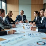 Groupe de professionnels en réunion d'affaires