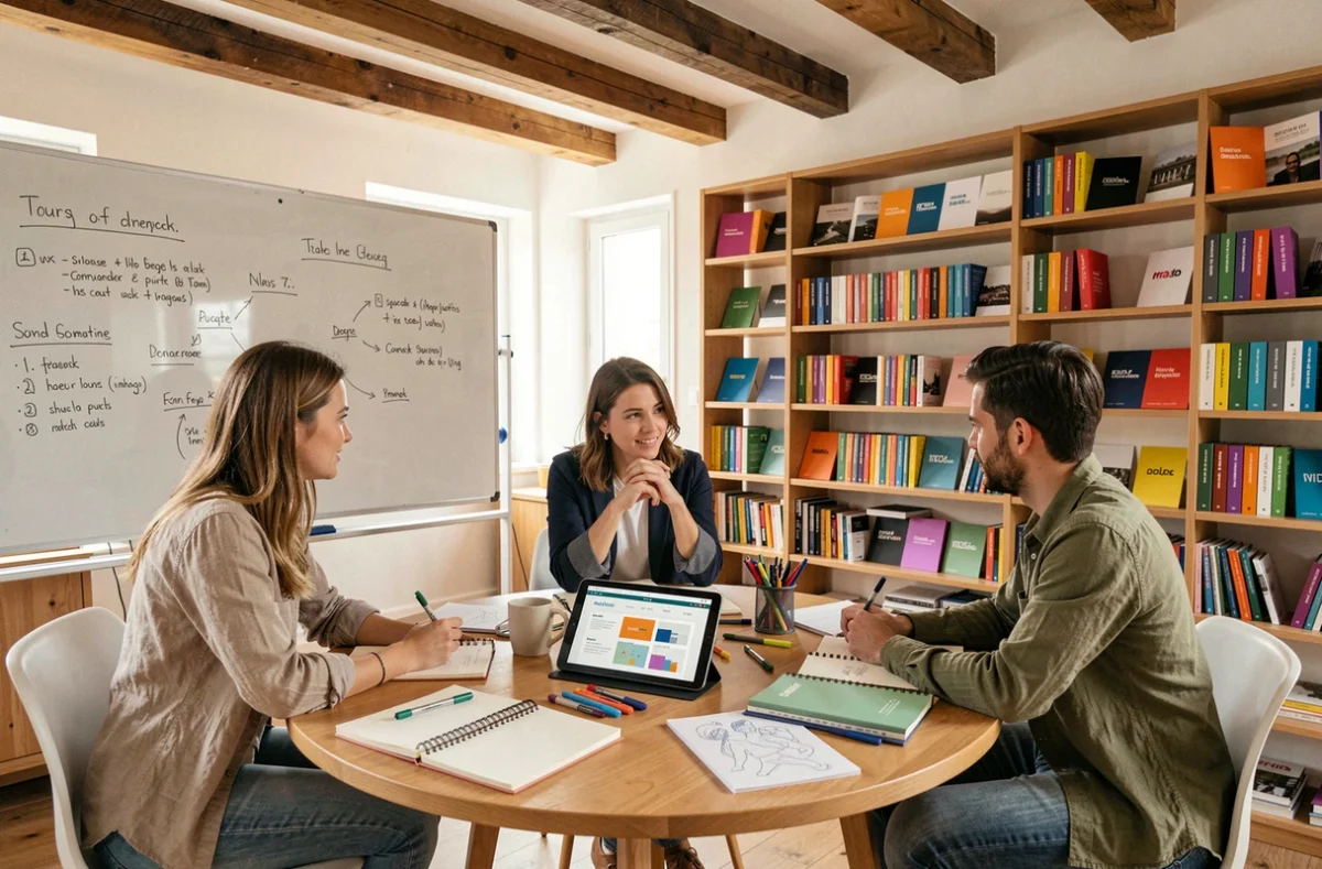 Session de brainstorming en équipe chez Tribu And Co, agence de communication à Tours